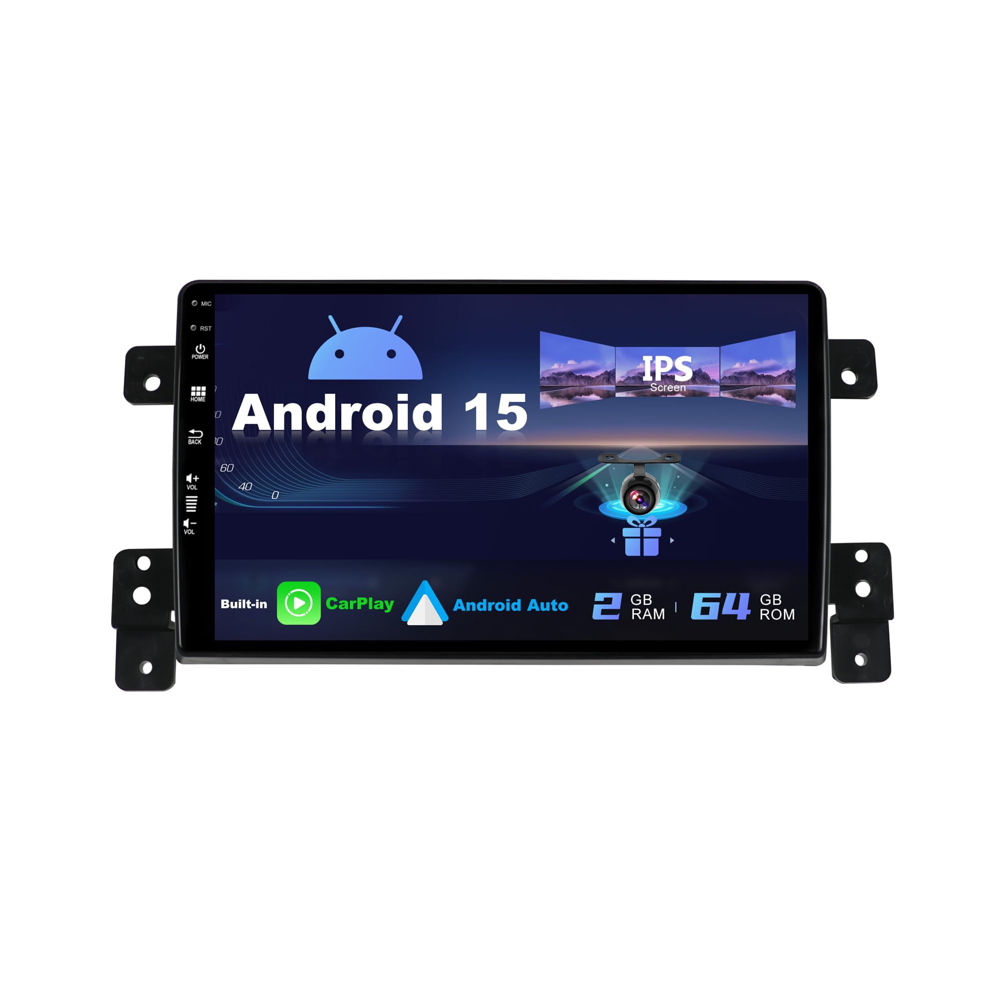 SXAUTO Android 12 IPS Autoradio Per Suzuki Grand Vitara (2005-2015) - 2G+32G - Senza fili Carplay & Android Auto - GRATUITI Telecamera - DAB Fast-boot Volante WiFi DSP Bluetooth 4G - 2 Din 9 Pollici