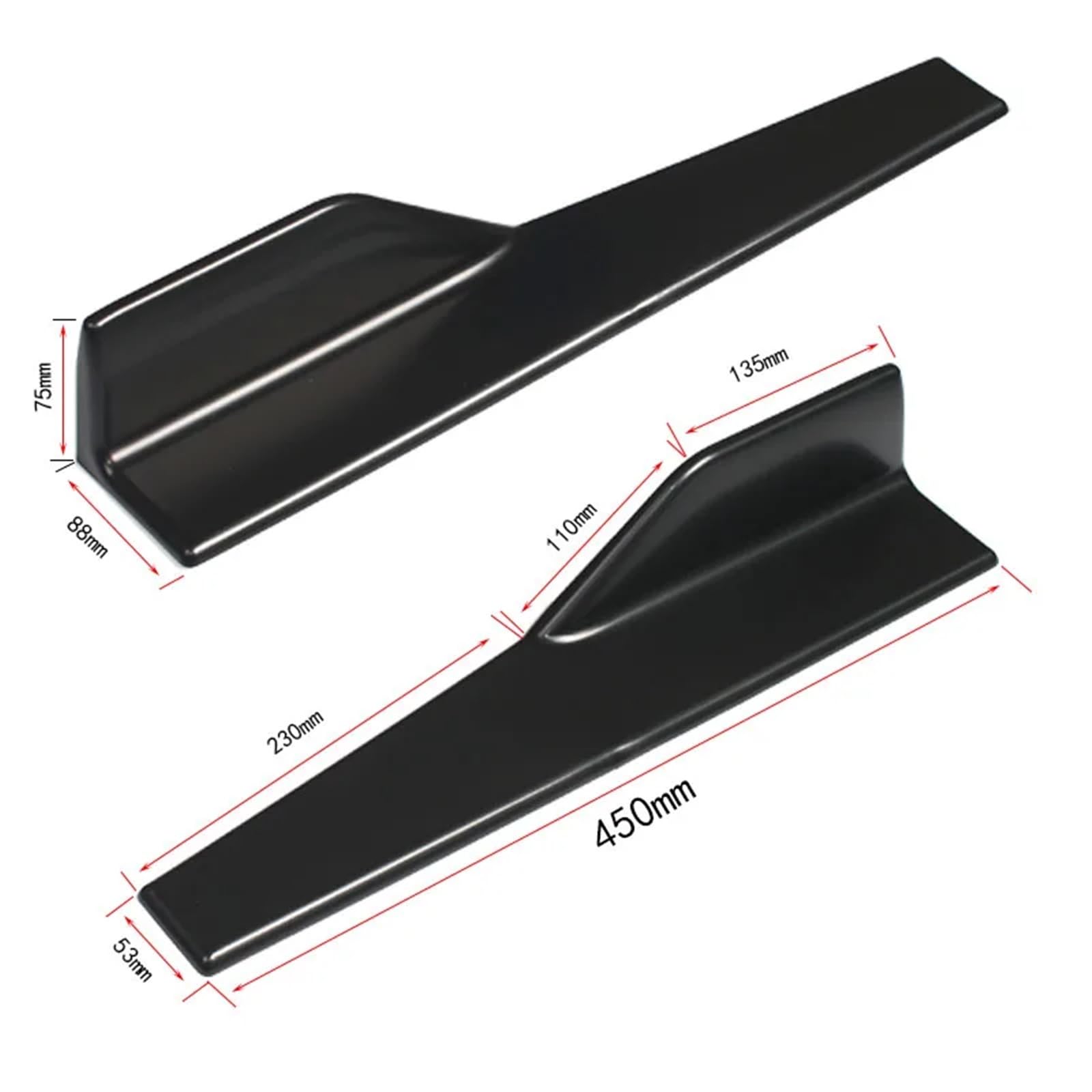 Karoseria Boczna Spódnica Rozdzielacze Wahadłowe Antyzadrapaniowe Winglet 45cm Zderzak Wings