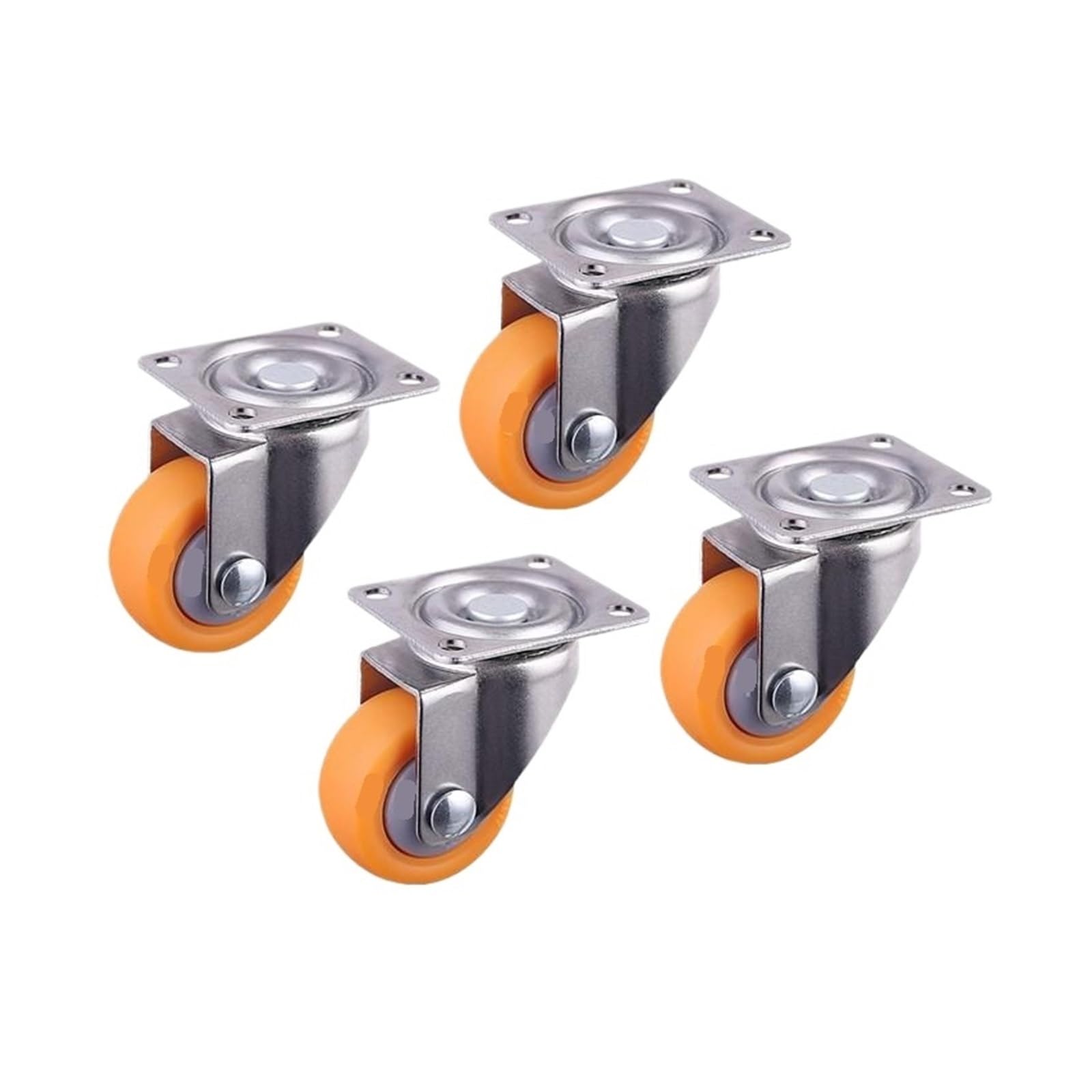 MXXDMOPD 4 Pieces/lot 1.25 inch Screw Caster Orange PP Furniture Wheel Silent(B)