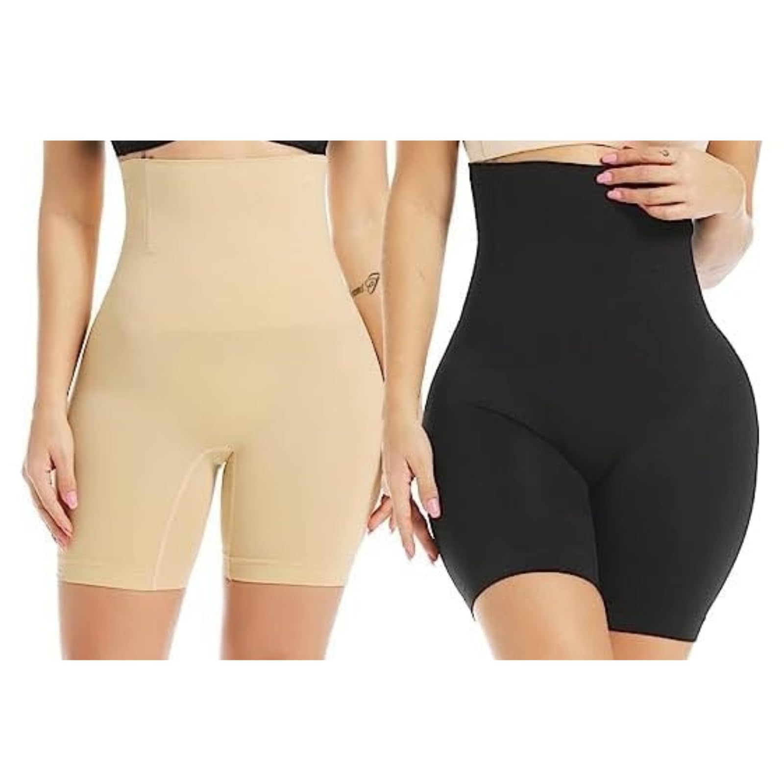 kroywen Women's Stretch Cotton Seamless Tummy Control High Waist Shapewear Combo Blended Fabric Body Shaper for Tummy and Thigh Support Gym Wear Ladies Compression Underwear-picture-36