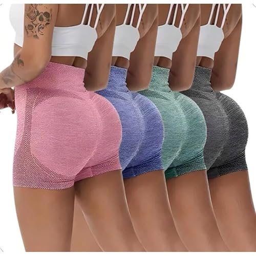Short Modelador Levanta Bumbum Fitness (Cor: Amarelo), Cintura Alta Respirável Shortinho Legging Col