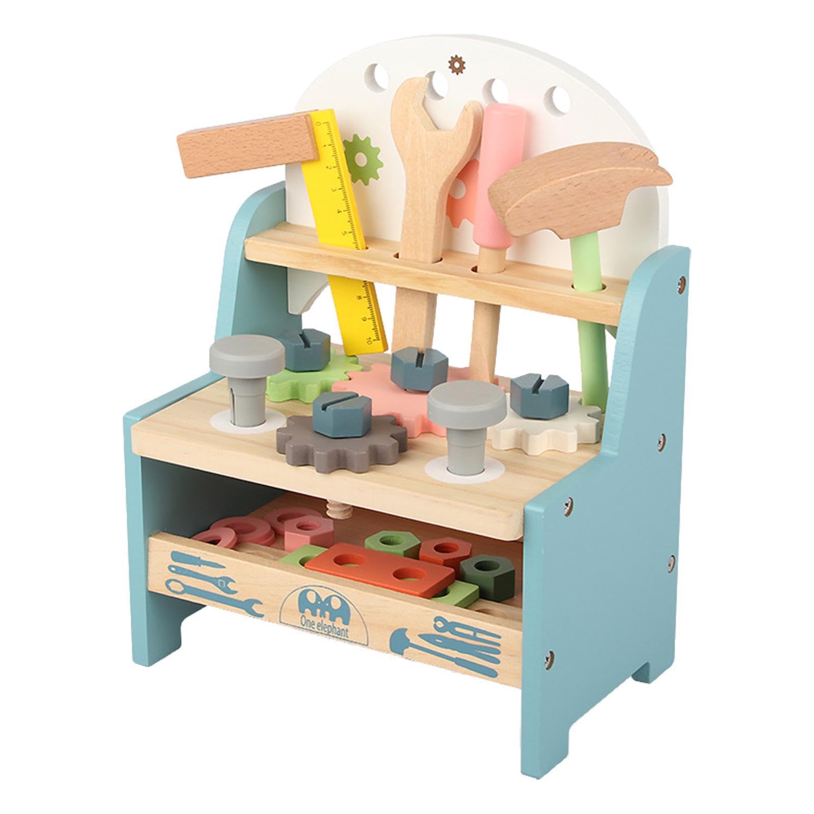 Giocattoli educativi per bambini, set di attrezzi da gioco, chiave inglese, martello, 25 pezzi, strumenti di riparazione in legno per apprendimento creativo, divertimento