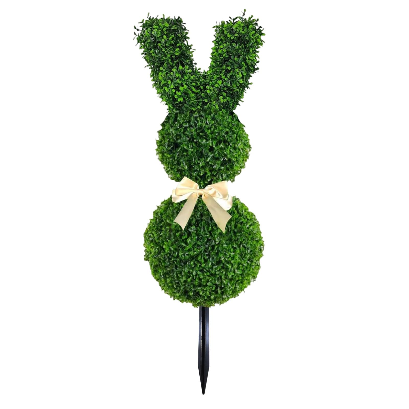 Kashyke Osterdeko Outdoor Groß Künstlich Buchsbaum Hase Gartenstecker Modern Ostern Frühling Deko für Draußen Garten Hasen Deko Osterhase Frühlingdeko Osterdekoration (#03)
