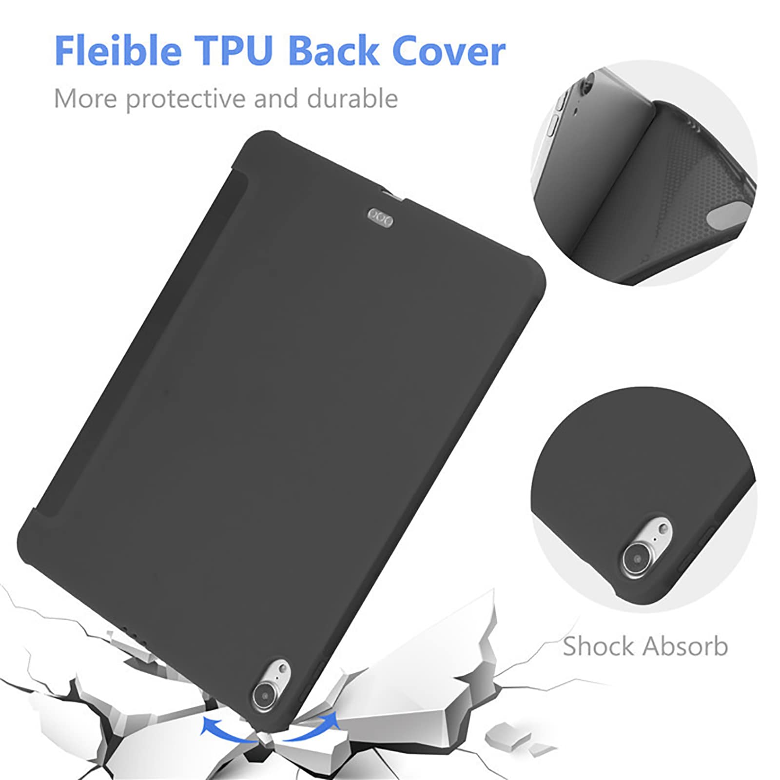 Etui kompatybilne z Pad Mini 6 2021 (8,3 cala) i (10,9 cala) air5 2022/air4 2020, potrójnie rozkładane etui z twardą tylną obudową odporną na wstrząsy osłoną, zielone 2, air5 2022(10,9)