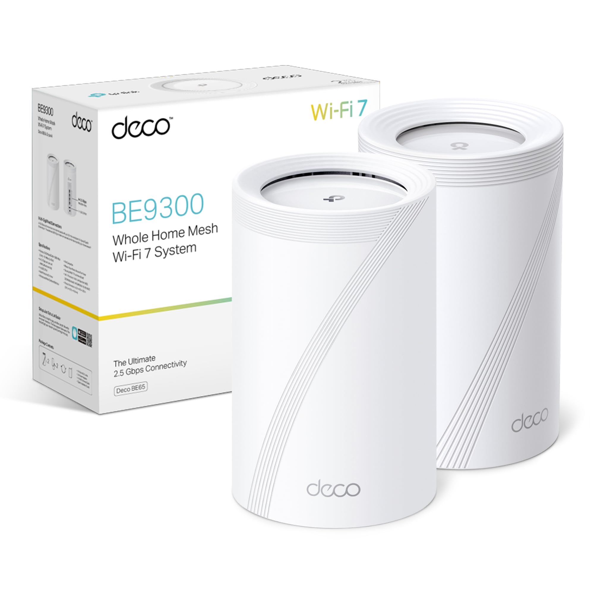 Wi-Fi 7 メッシュルーター Deco BE9300 BE65 2台セット TP-Link Deco BE65(2-pack) BE9300 Mesh WiFi 7, Tri-Band Seamless AI