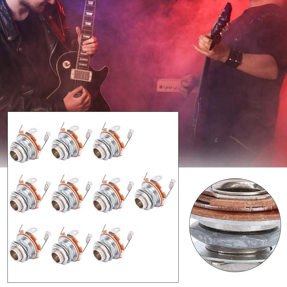 10 Sztuk Gniazdo Wejściowe Mono, 6.35mm Switchcraft 1, 4 Jack Mono żeńskie Gniazdo Wejściowe do Gitar Elektrycznych Basy Akcesoria do Instrumentów Muzycznych