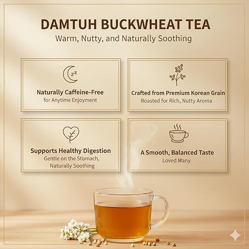 Miniatura 4 de Damtuh Té de Alforfón Tártaro  Té Herbal Cremoso y Refrescante, Sin Cafeína, 50 Bolsitas de Té (1.5g cada una)