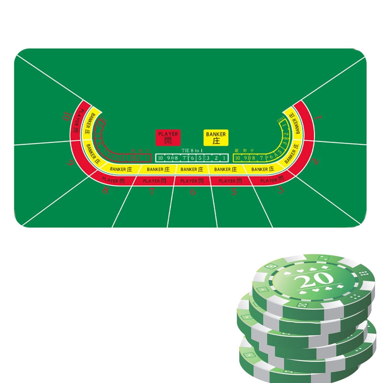 Nappe de Poker, Nappe de | Grand Tapis de Table de 120x60cm | Couvertures de Table à Cartes, Tapis de Poker pour, supérieur pour fête de, collectes de Fonds, soirée à thème, rassem