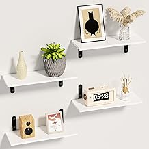 Diwoker Wall Shelves, Floating Shelves, Kitchen Wall Shelves, Wall Shelves for Bedroom Living Room (White)