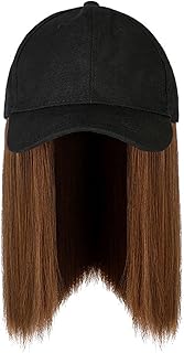 LfrXtra Sombrero de béisbol para cabello lacio, ajustable, pelo largo, alta temperatura, seda, color marrón claro, marrón claro, 4