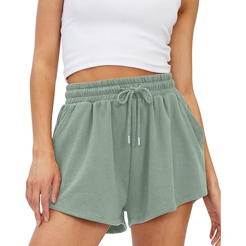 Trendy Queen Womens Sweat Shorts Casual Summer Comfy Lounge Athletic Shorts Elastic Cotton Running Shorts