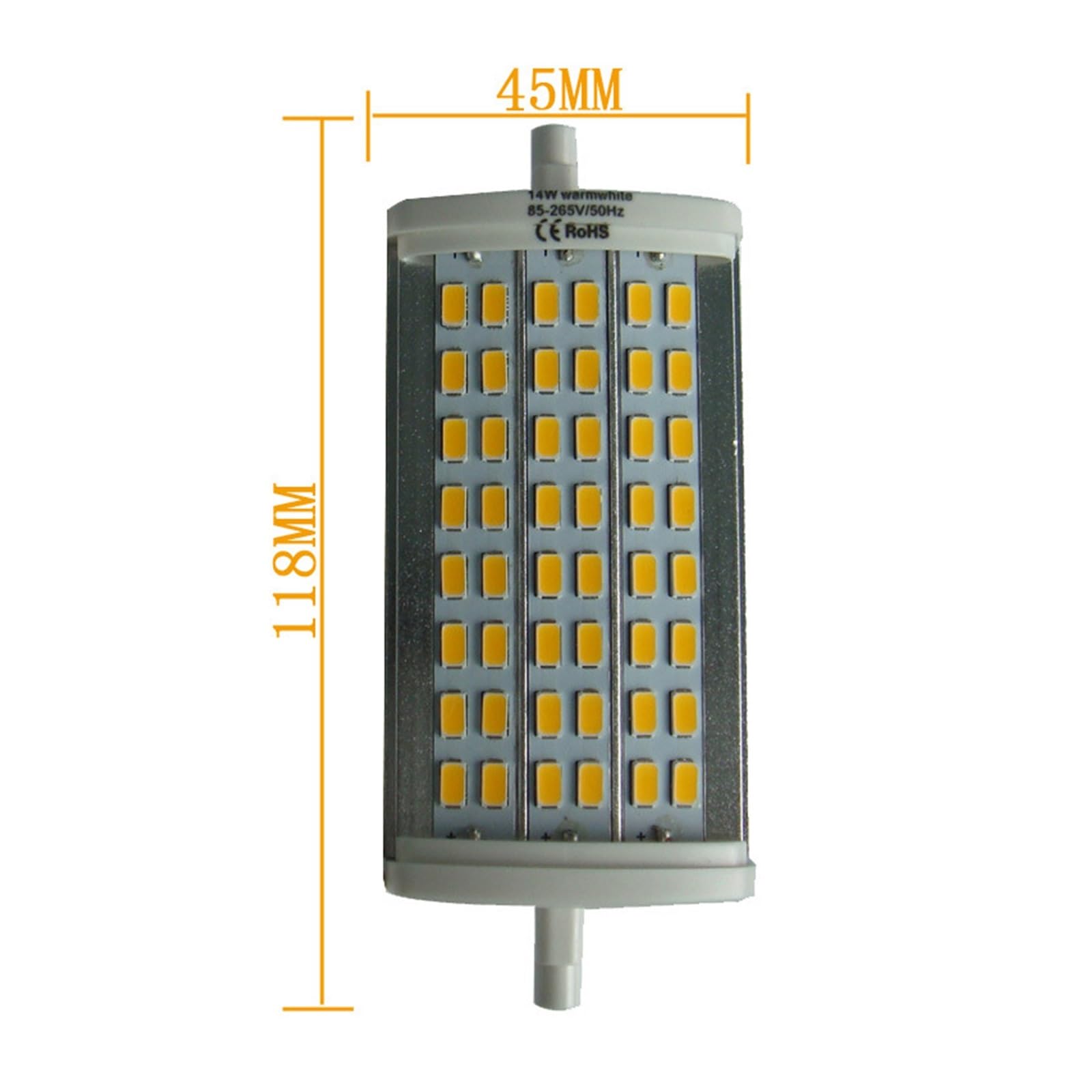 Lot de 2 ampoules LED à intensité variable R7S 14 W 3000-6000 K 118 mm 140 pour garages, entrepôts(Natural White 4000K)