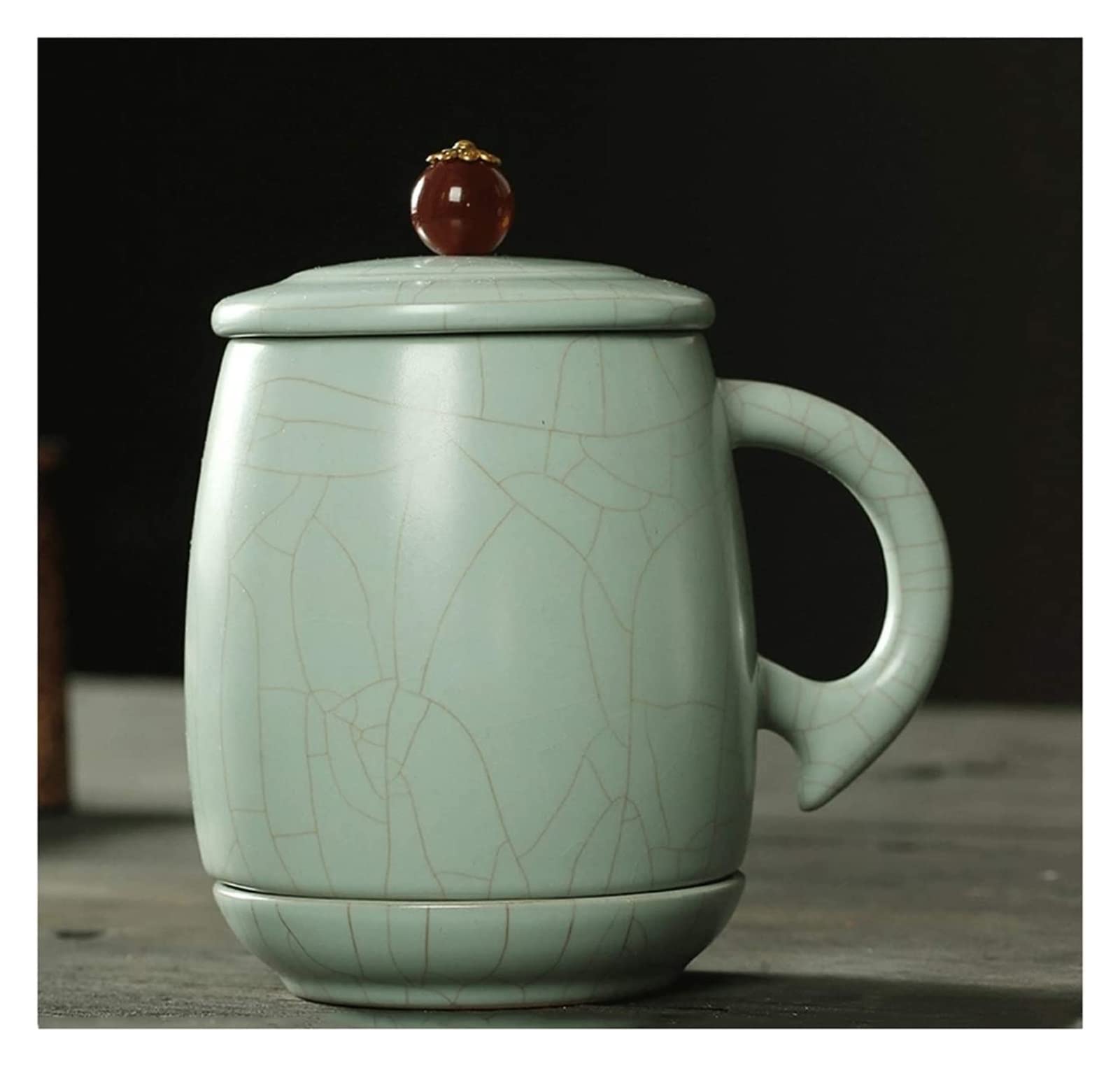 Taza de café de cerámica para oficina y hogar, taza de café de cerámica con tapa, 480 ml, taza de té de gran capacidad, adecuada para la oficina y el hogar, exquisita para Navidad, día de San Valentín