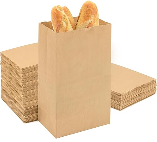 Sukh Bolsas de almuerzo de papel marrón, bolsas pequeñas de papel de estraza para sándwich, bolsas de papel reciclable a granel, bolsas de almuerzo
