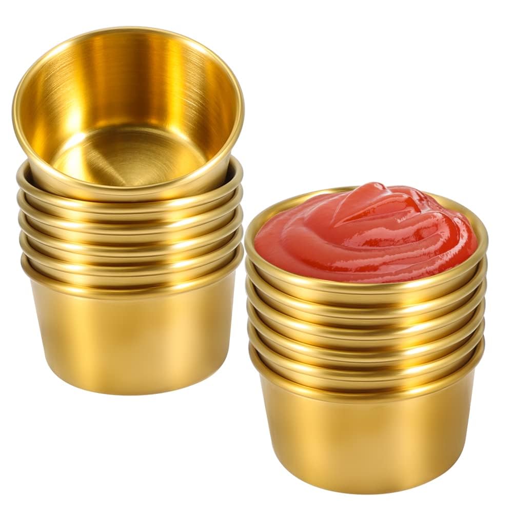 Sponsored Ad – Golden Mini Sauce Cups, Ramekin Dipping Bowls, Mini Sauce Cups Pudding Cups Stainless Steel Condiment Seasoning Dishes, Ideal for Sushi, Appetizers, Pudding, Home Parties Restaurants 12PCS 60ml