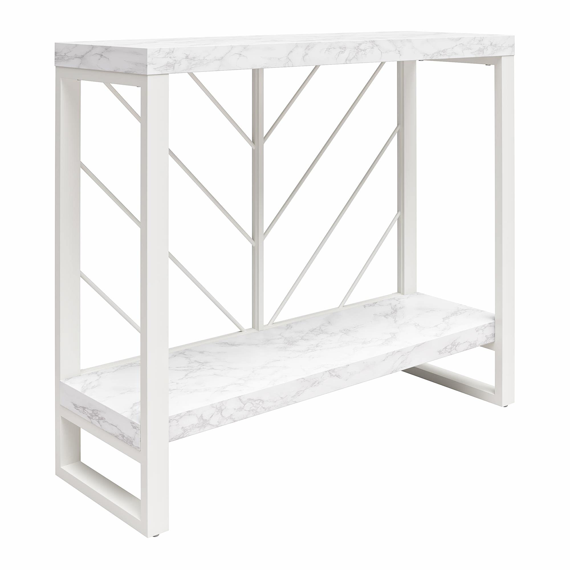 B&Q -  Home Brielle Console Table White Faux Marble