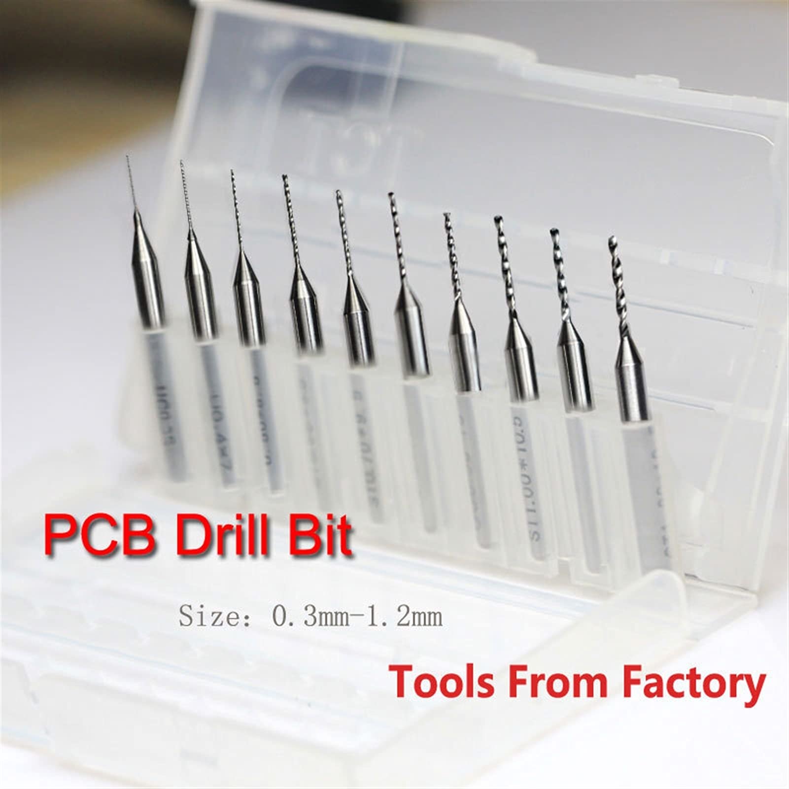 SUOFEILAIMU-PHONE CASE Metal 10pcs 0.3-1.2mm Print Circuit Board Drill Bit Carbide Micro Milling Cutter CNC End Mills Milling Hole Tools