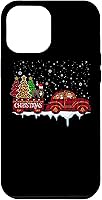 Vista 6 de Funda para iPhone 15 Pit Bull Dog Christmas Red Plaid Truck Santa Christmas Tree