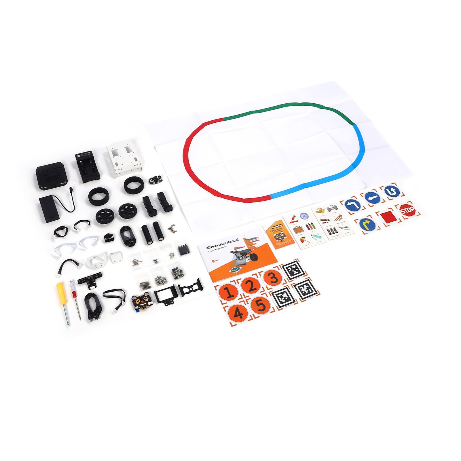 FILFEEL KI-Roboterauto-Kit Zum Scratchen und Programmieren – Roboterauto mit Farberkennung, Visueller Linienverfolgung und Zielverfolgung – STEM Education Robotics Kit für Studenten und Anfänger