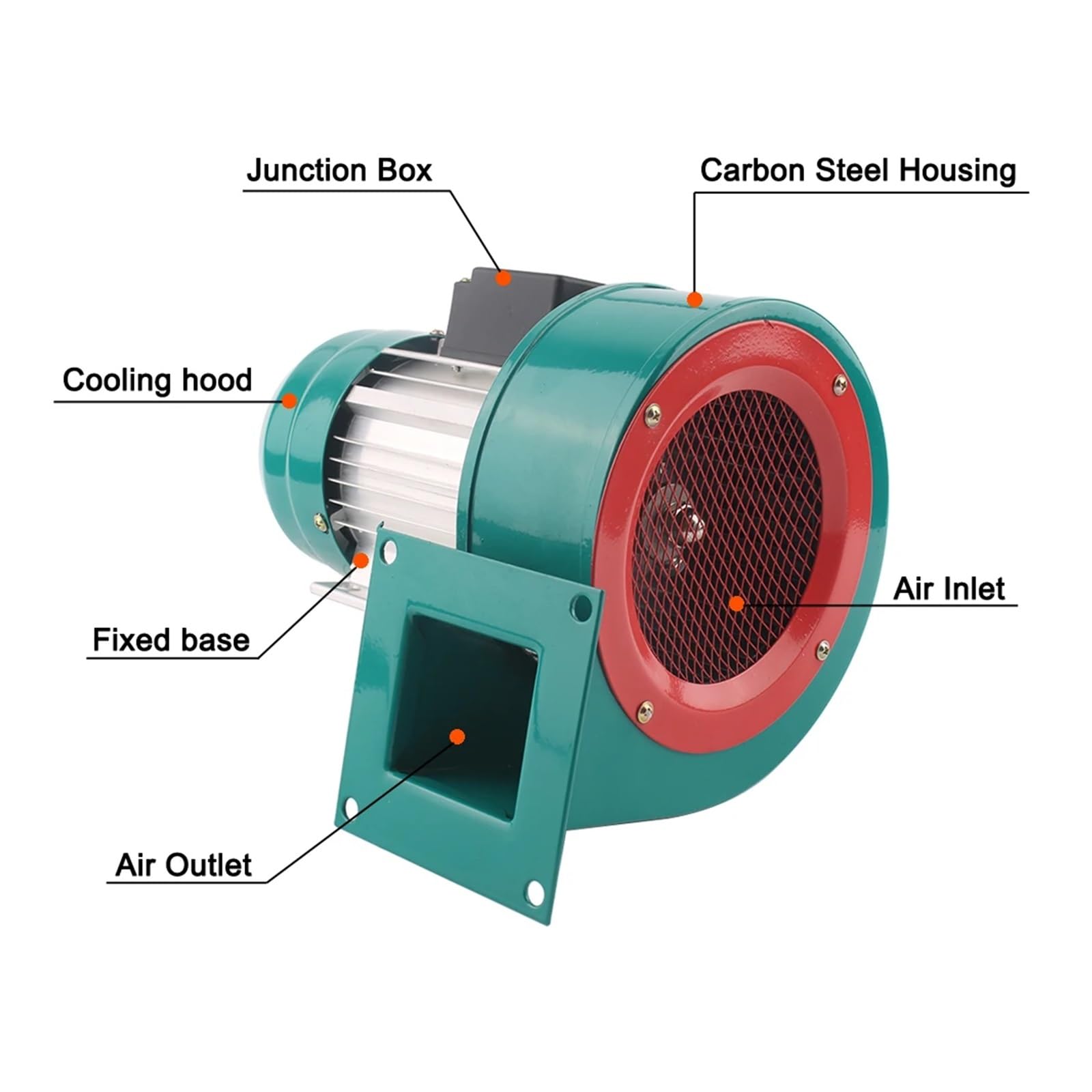 120W 220 380 cooling fan low-noise industrial fan vacuuming centrifugal blower multi-wing small powerful fume extraction(380)