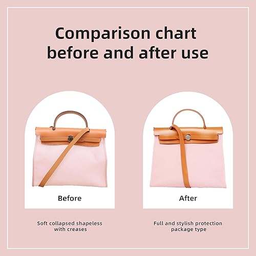 Miniatura 4 de DGAZ Organizador de bolso de seda para bolsas de Hermes Herbag 313950, organizador de bolsos y bolsas de lujo, inserto de bolsa Simplicity (rosa,