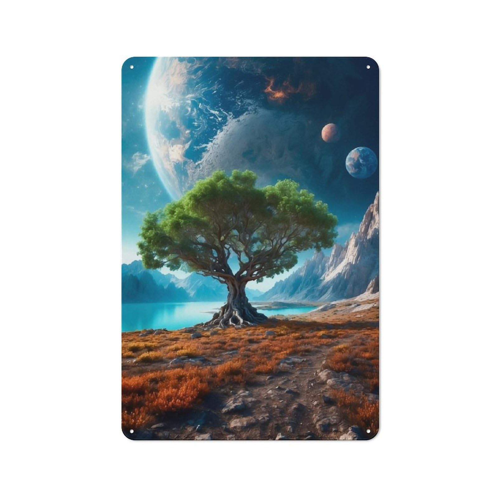Vintage Cafe Metal Sign 30x20cm Featuring Life on Mars, Bistro Wall Plaque for Tea Room, Shop Wall Or Breakfast Area