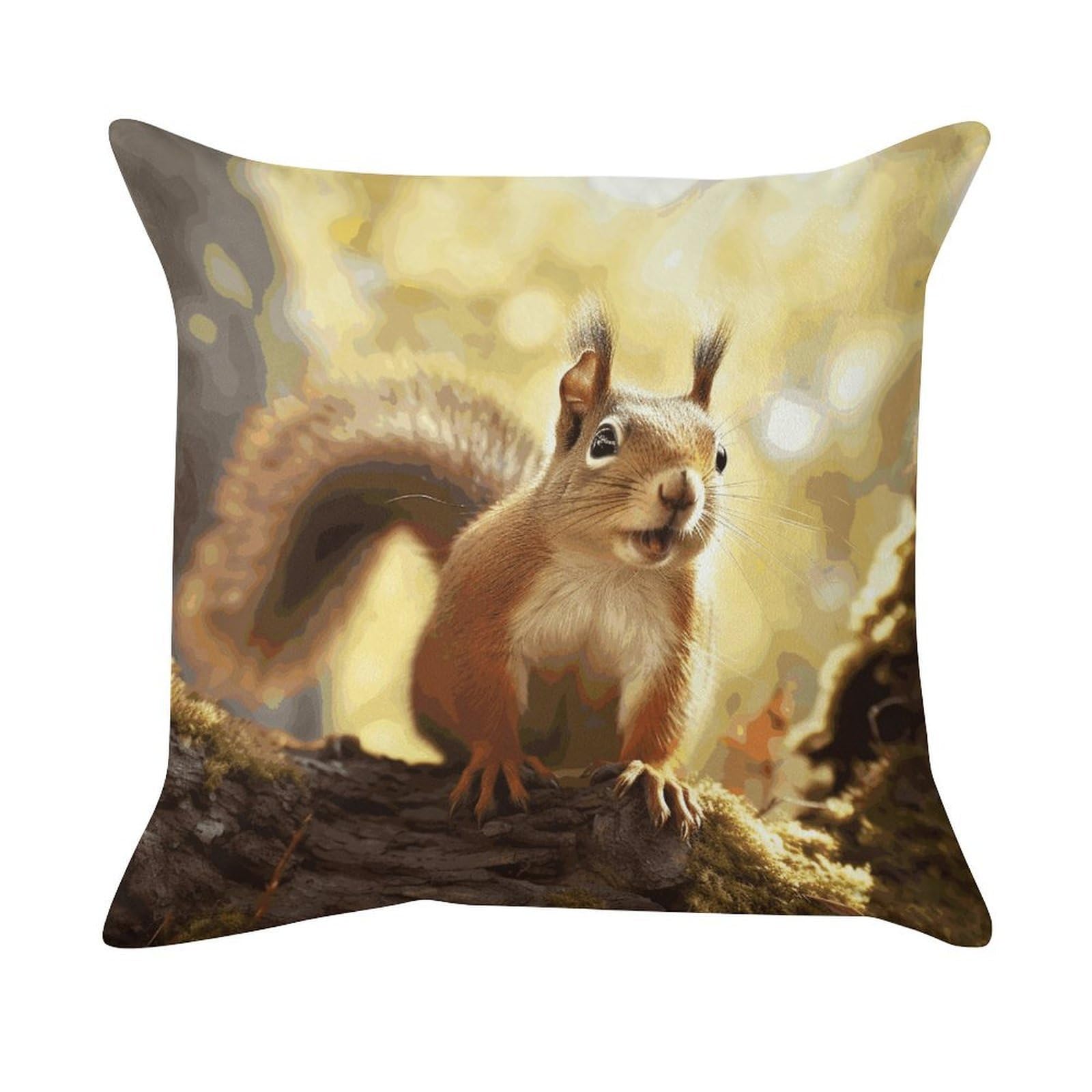 FekiLoot Funny Squirrel Pillowcase Velvet Throw Pillow Cover Ultra Soft Lumbar Pillow Shells Square Cushion Cases with Zipper Luxury Cozy Pillows Shams for All Seasons