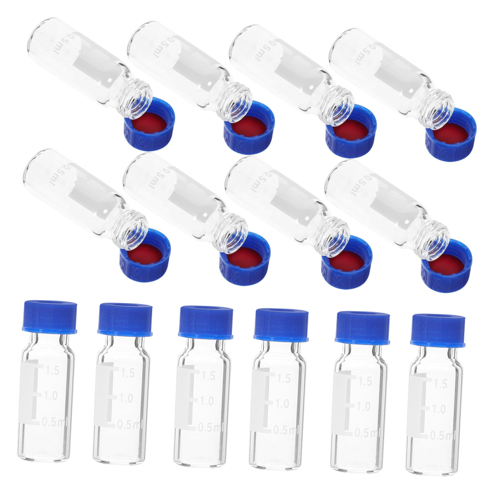 Gatuida 400piezas Frascos De Vidrio Transparentes Tapa Botellas Pequeñas Para Muestras De Almacenamiento Con Escala Para Líquidos y Polvos