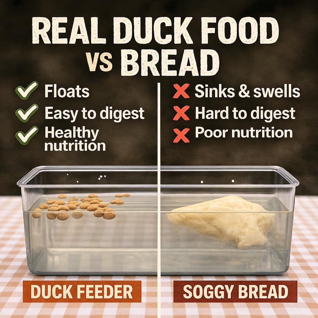 Duck Feeder Floating Duck Food Pellets for Ponds & Parks | Safe Feed for Ducks, Geese & Swans | Floats for Hours | with Niacin | Ditch the Bread, Feed the Revolution (5 lb)