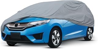 Motor Trend 4-Series Lightweight Car Cover, Fits 2009-2025 Honda Fit LX Sport EX EX-L, Breathable Anti-Moisture Water-Resistant Scratch-Resistant, All-Weather Outdoor & Indoor Use