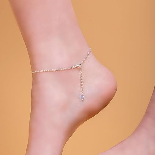 Miniatura 6 de Natural Pink Tourmaline Gemstone Beaded Anklet Bracelet, Handmade, Silver Plated, Adjustable, Women Ankle Bracelet, Affirmation Jewelry, Mindfulness