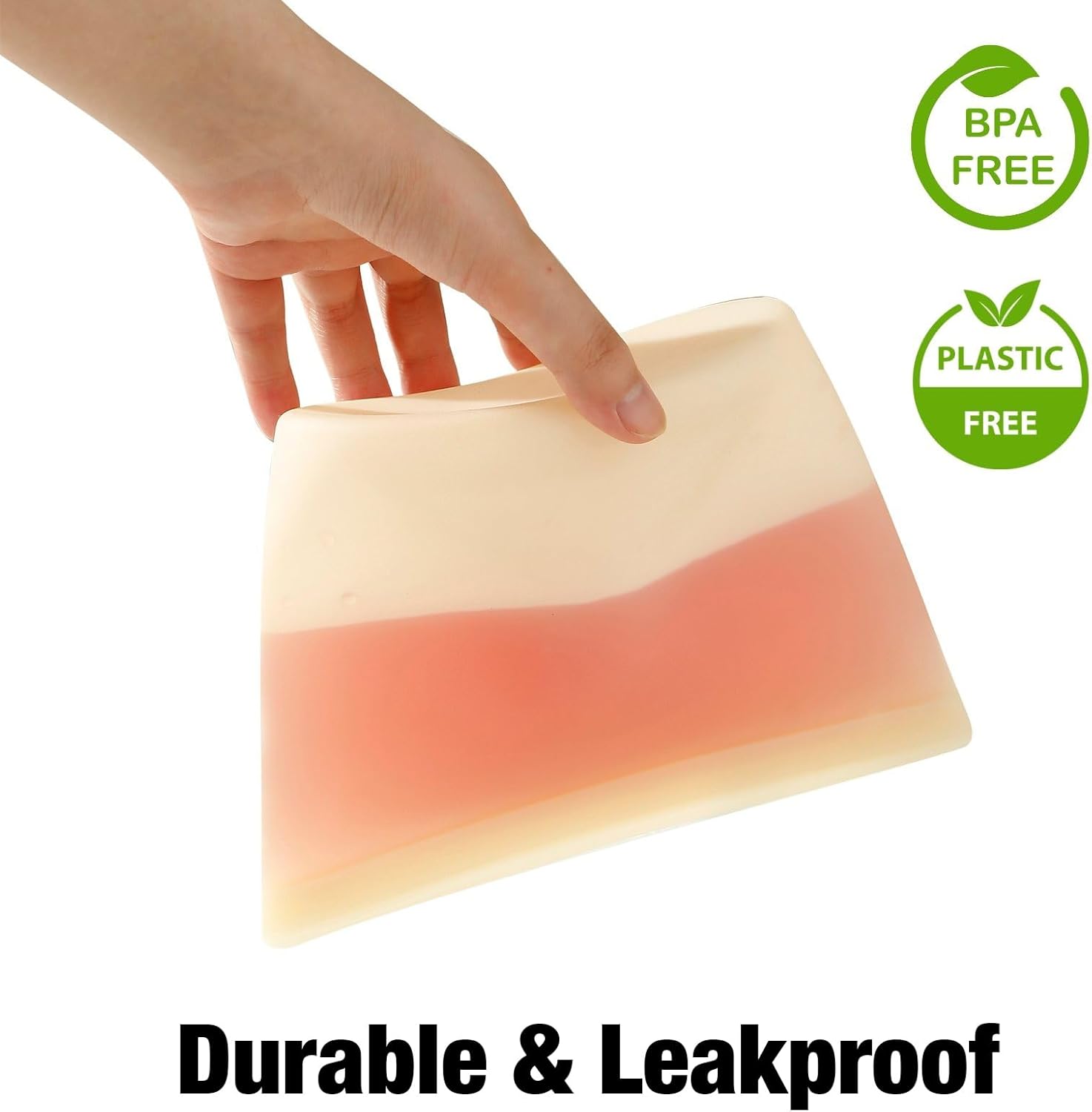 6 Pack Reusable Silicone Food Storage Bags, Emptycolor Reusable Bags, Leakproof Freezer Bag for Sandwich, Snack, Dishwasher Safe, BPA Free - Image 6