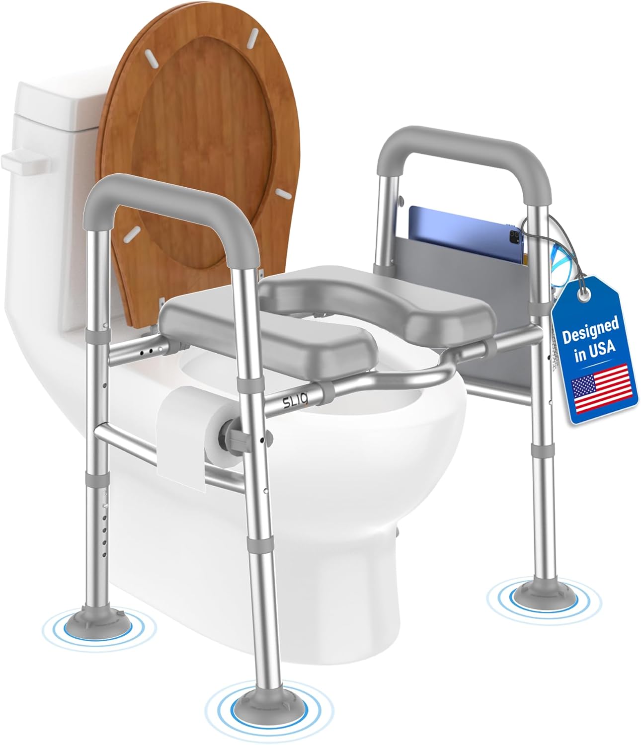 Amazon.com: Sliq Toilet Seat Risers for Seniors, Raised Handicap Toilet ...