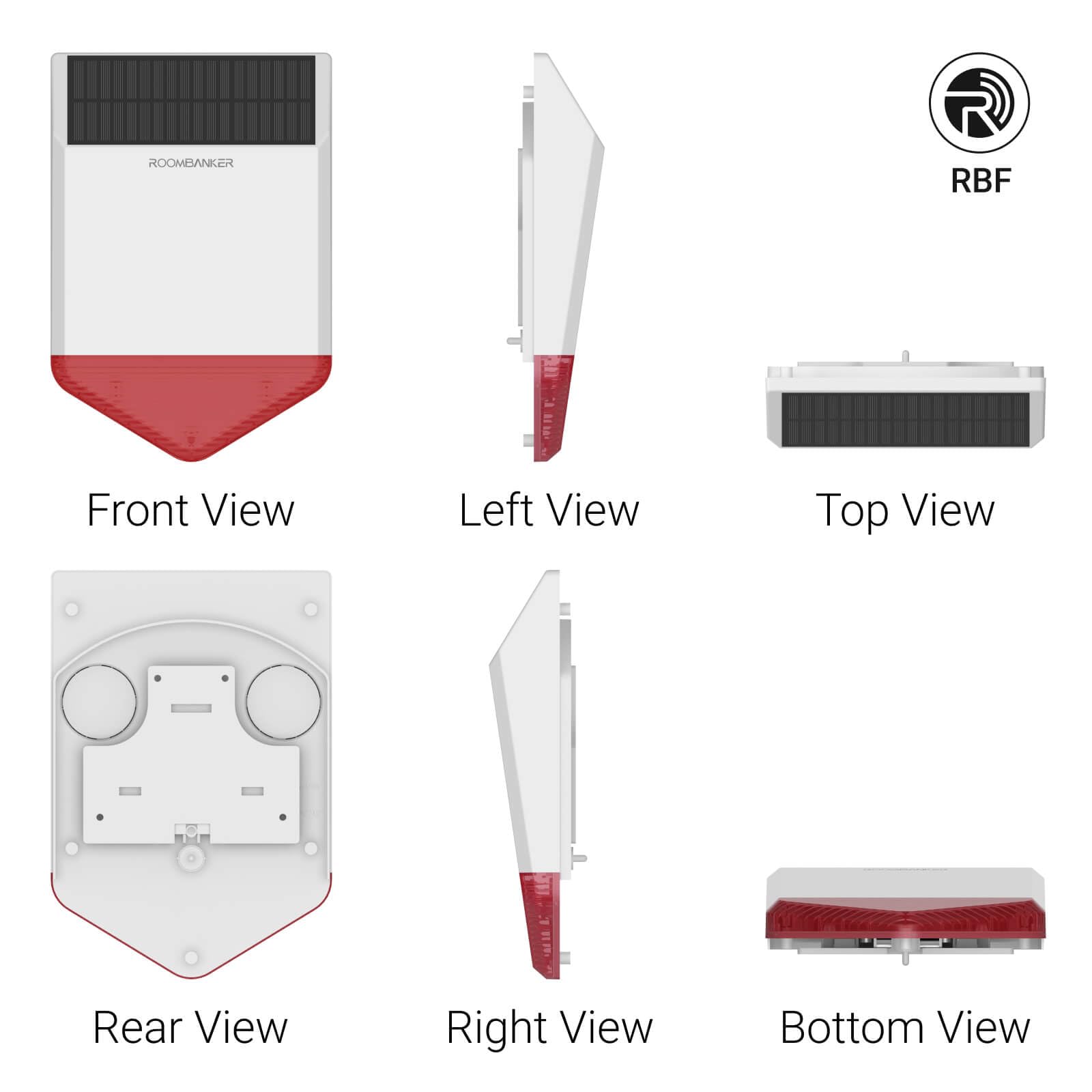 Sirena exterior SO1 - IP65 approved Wireless alarm sirens, Volumen ajustable hasta 105 dB, larga distancia de comunicación hasta 3150m, Solar panel charging