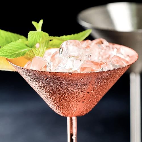 Miniatura 3 de 1 paquete de vasos de Martini de acero inoxidable irrompibles de metal irrompible, duradero, único (dorado)