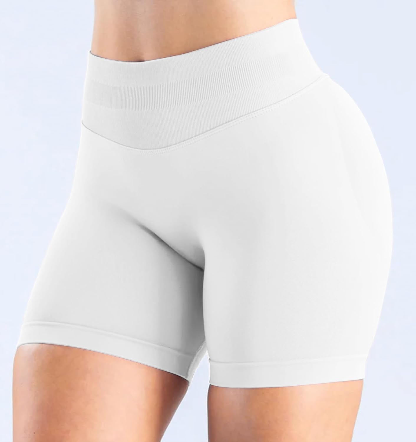 Women Workout Gym Impact Shorts 4.5" Hidden Scrunch Butt Lifting Seamless Yoga Shorts Tummy Control