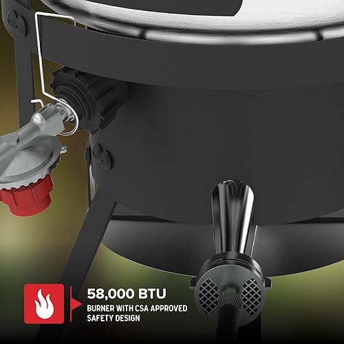 Miniatura 7 de Nexgrill Freidora de propano con olla de caldera de cangrejo de río de aluminio de 10 cuartos y cesta coladora para pavo, mariscos y más, quemador