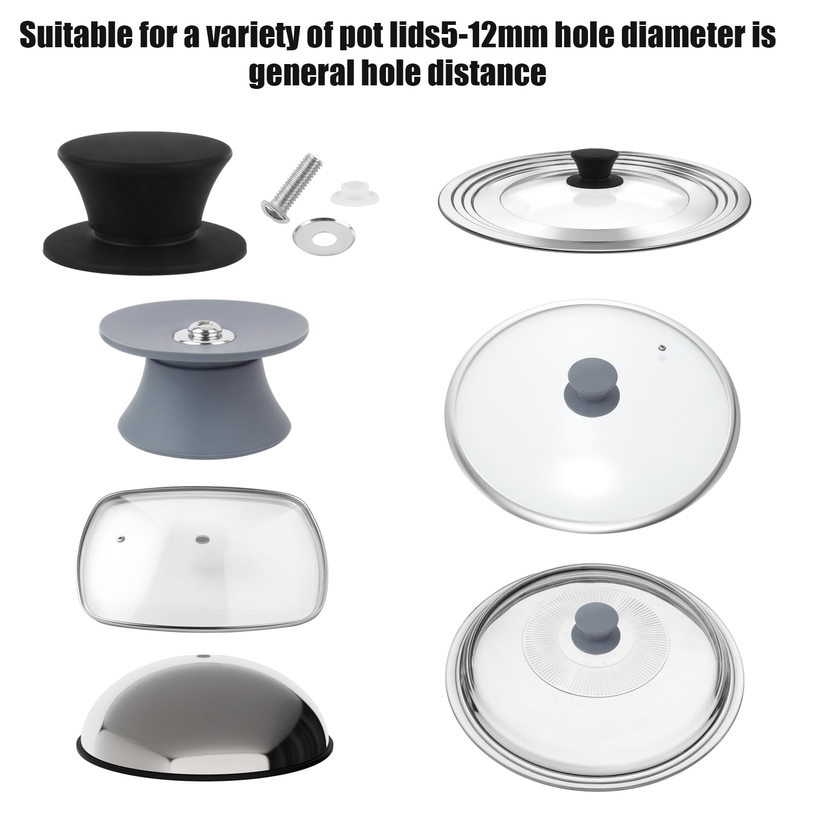 Lot De 3 Boutons De Rechange Universels En Silicone Pour Couvercles De Casserole, Poignées De Couvercle De Casserole Résistantes à La Chaleur, Idéales Pour Mijoteuses, Poêles Et Couvercles De