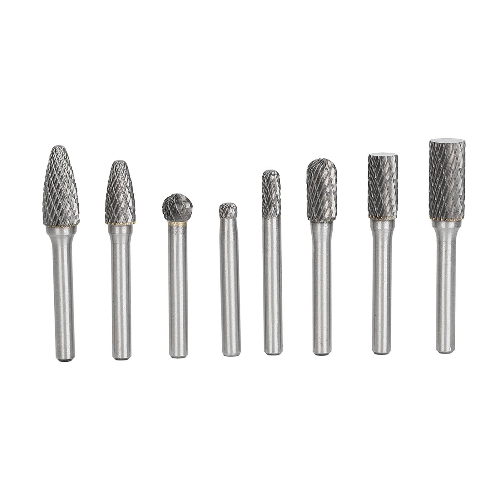 Marhynchus Juego de Fresas de Carburo Juego de Fresas Rotativas de Doble Corte Acero de Tungsteno 8 Piezas Múltiples Formas para Metal Tallado en Madera Desbarbado Pulido Fresado para Usuarios de