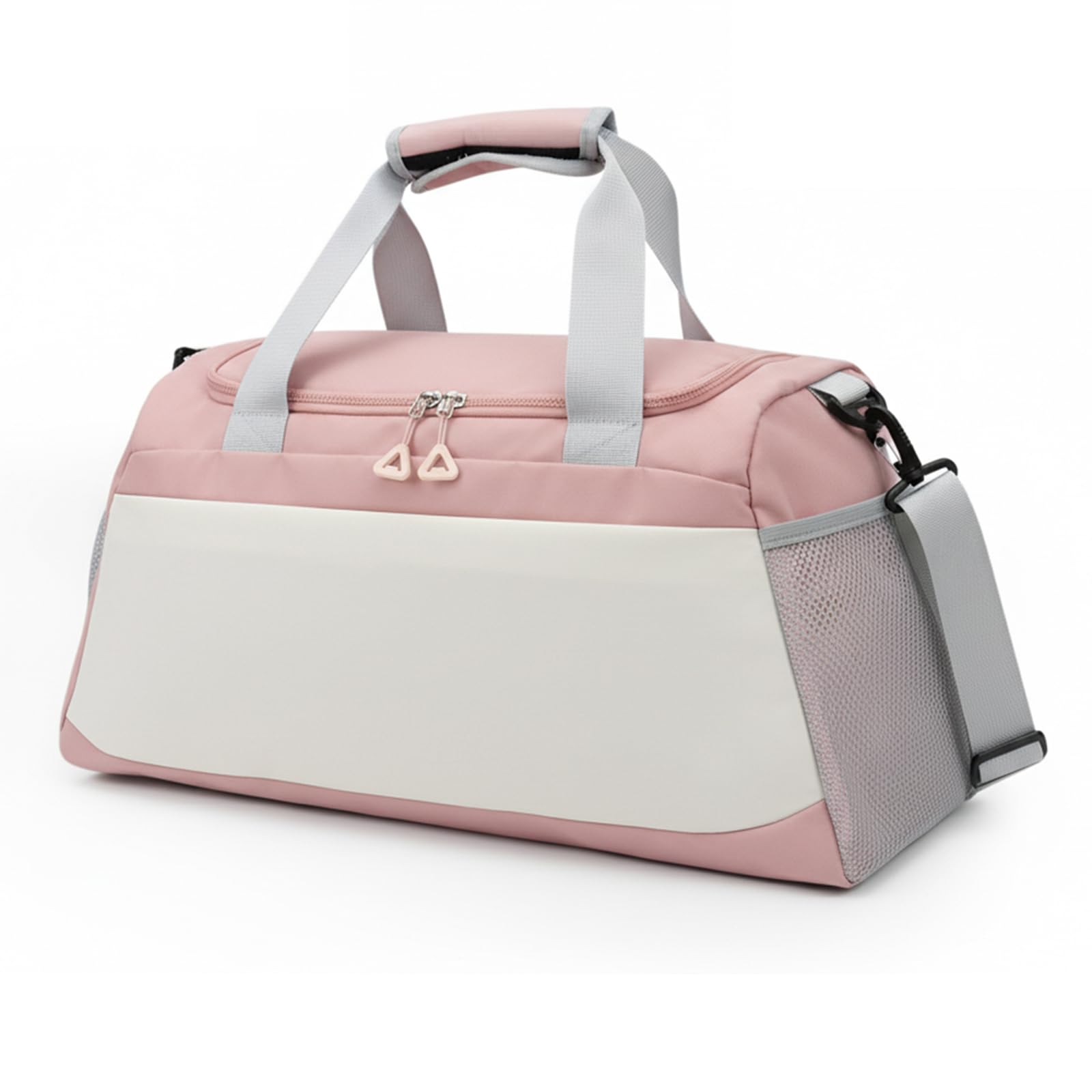 Viiotu Gym Bag with Shoe Compartment for Men Women, Water Resistant Oxford Fabric Duffle Bag with Wet Dry Pocket, Lightweight Sports Bag Travel Bag with Adjustable Strap for Fitness Weekend (Pink)