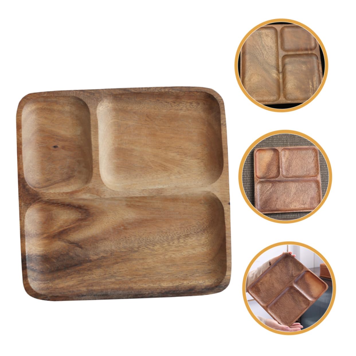Vassoio in Legno Scomparti per Frutta Secca e Dolci
