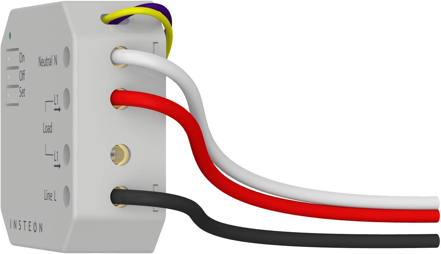 Insteon Micro On/Off Switch Adapter, Inline Module, 2443-222 - Insteon Hub required for voice control with Alexa & Google Assistant