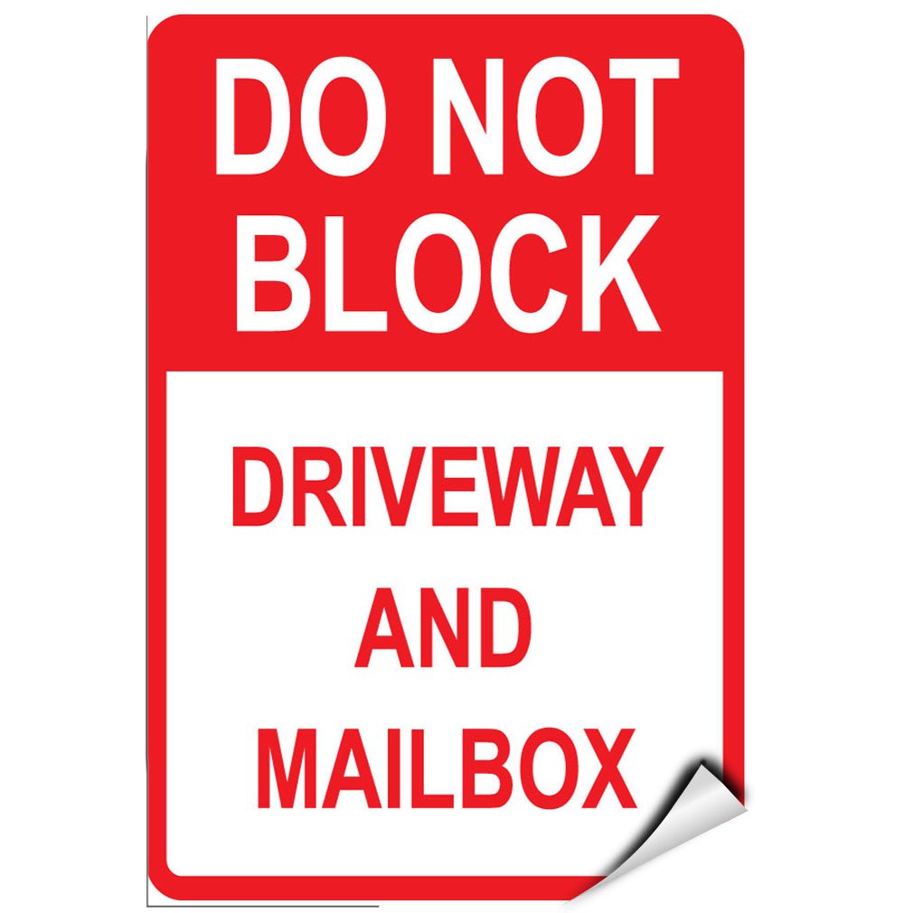 Adhésif plaque signalisation Do Not Block Driveway signalétique de parking
