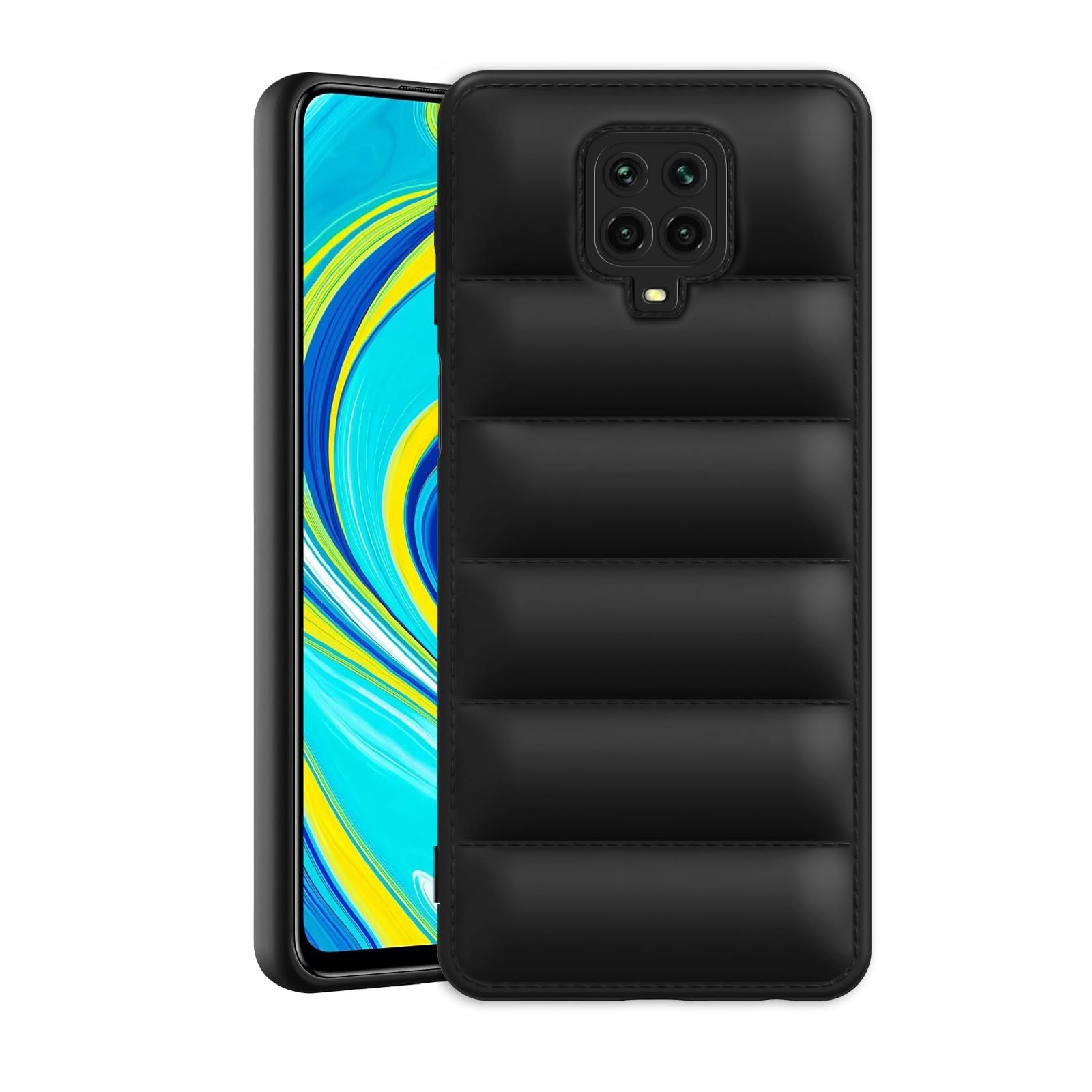 Plus Puffer Case Camera Protection Soft Back Cover for Redmi Note 9 Pro | Redmi Note 9 Pro Max | Redmi Note 10 Lite - Black (B0CN5J113J) Amazon Price History, Amazon Price Tracker
