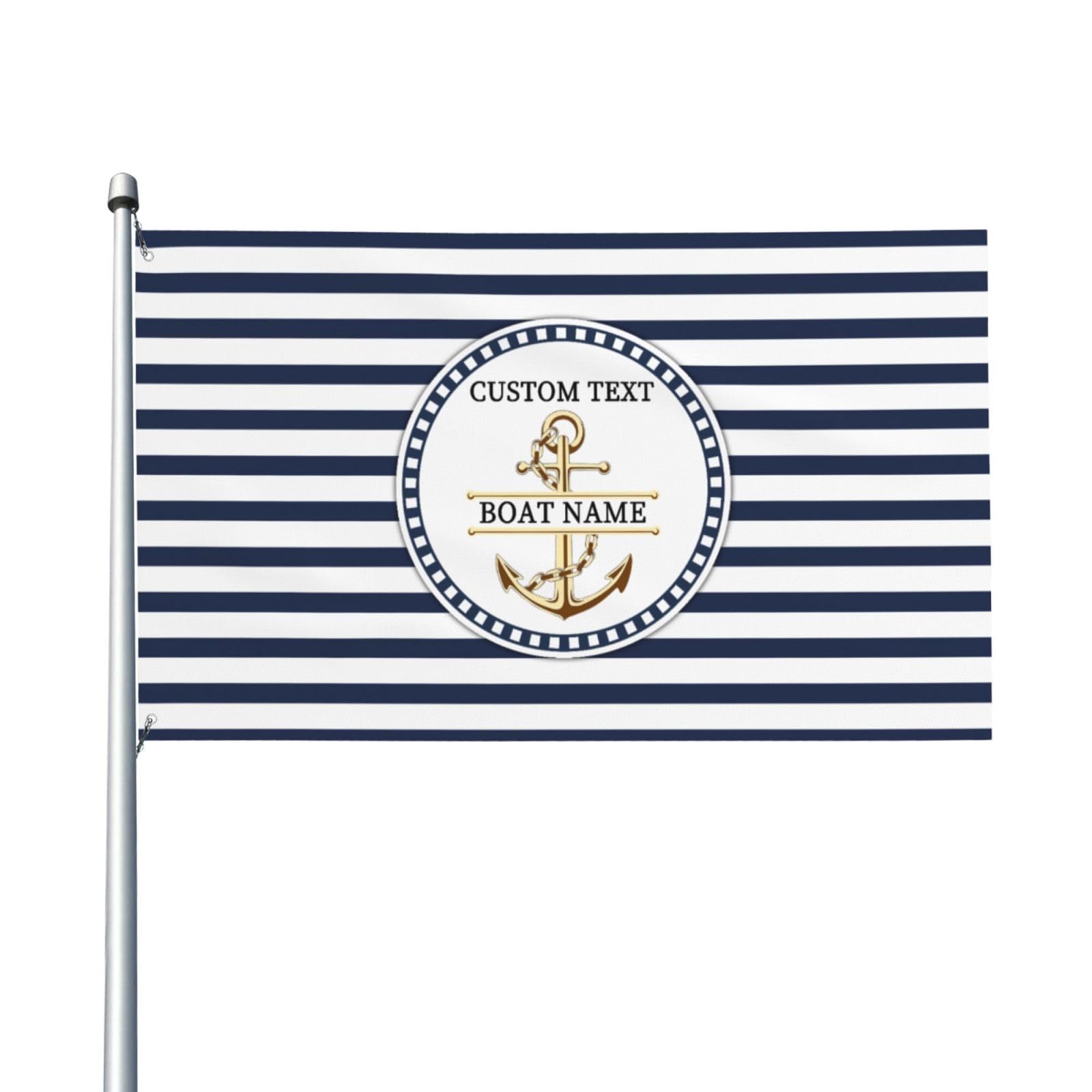 Custom Name Double Sided Nautical Sailing Compass Boat Flag for Outdoor, Personalized Nautical Compass Flag For Boat Ship Sailboat Yard Outside Home Decoration
