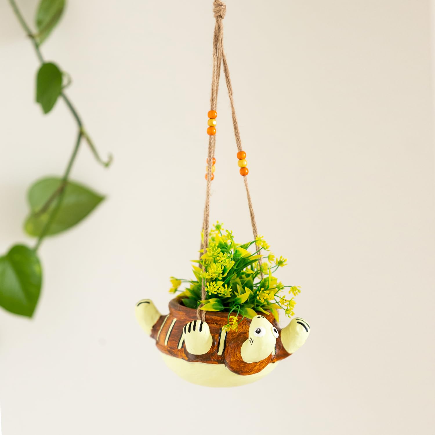 ExclusiveLane Toppled Turtle Terracotta Hanging Planters for Living Room & Balcony | Handmade & Handpainted Hanging Pots for Plants Balcony Railing Garden Decorative Items Outdoor (3.7 Inch, Brown) (B0CP5JCCCM) Amazon Price History, Amazon Price Tracker