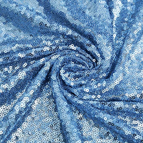QueenDream Baby Blue Sequin Tablecloth 90x156 Inch Glitter Table Cloth for Baby Shower Birthday Party Decorations by QueenDream - Image 5