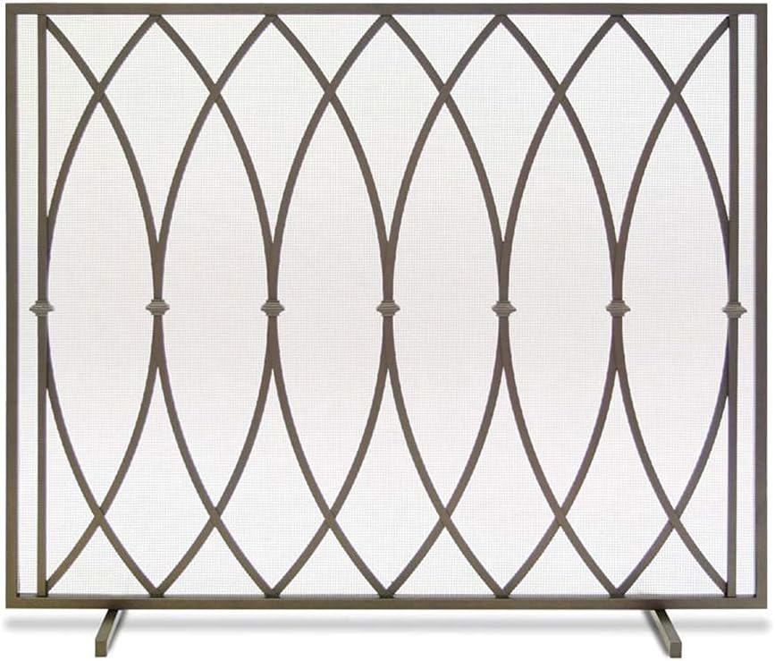 Fireplace Screen Guard, Well Made and Sturdy Fireplace Mesh Screen Curtain, Single Panel Iron Fireplace Screen with Legs for Hearth, Black/Brassy Gold (Brassy Gold)