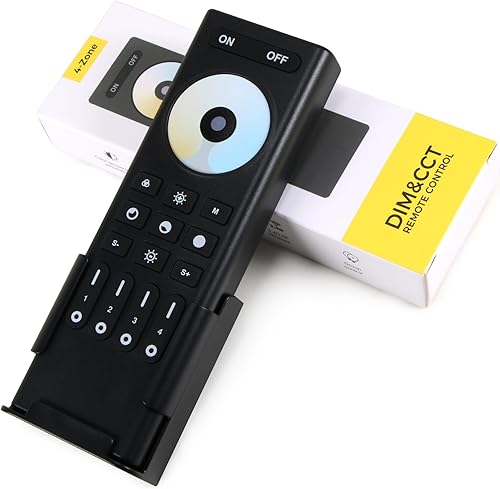 XXK RC02RFB - Control remoto RF, control remoto de RF de mano de 4 zonas 2.4G, compatible con controlador LED CCT, control inalámbrico de 99 pies,