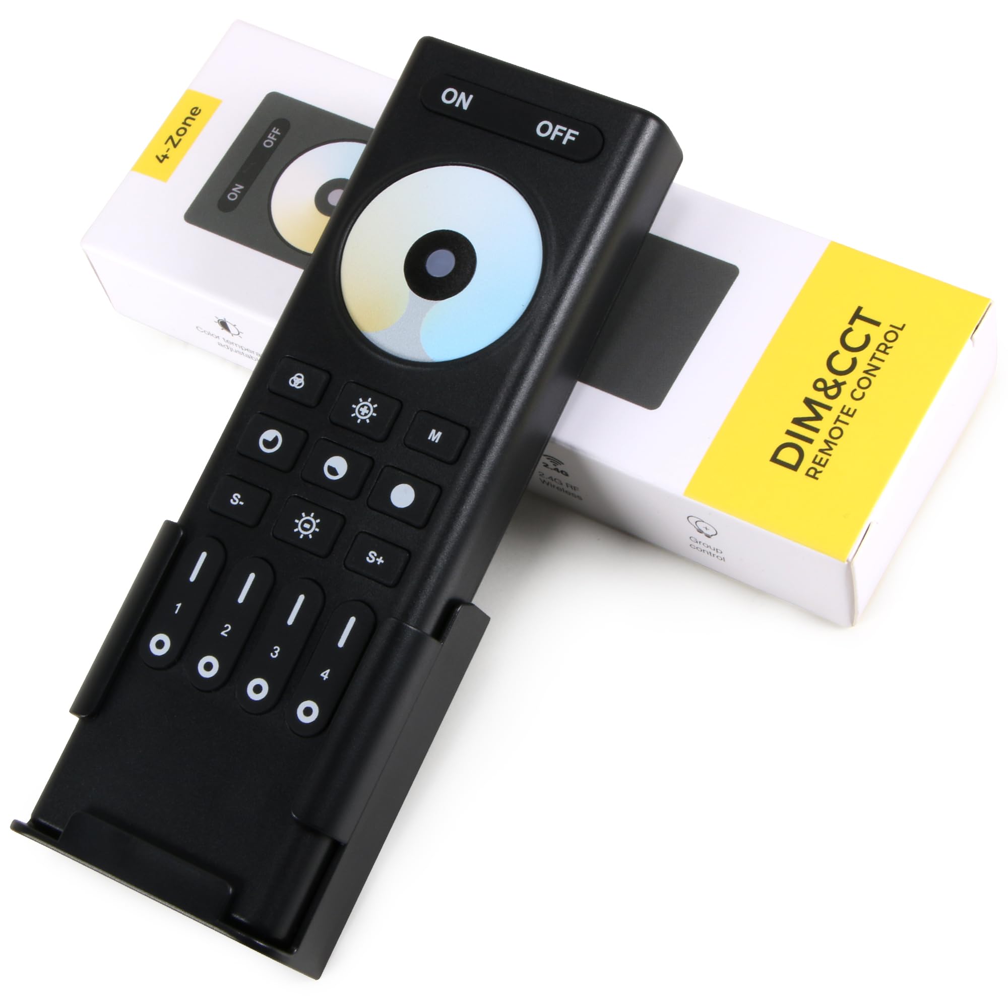 RC02RFB RF Remoter, 4-Zone 2.4G Handheld RF Remote Control Compatible with CCT LED Controller, 99ft Wireless Control 4 Channel Group Control for Home CCT LED Strip Lights